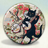 Black Cat and Rabbit Banjo Players