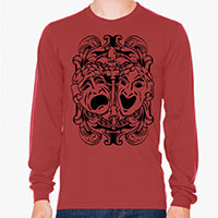 Comedy Tragedy Theatre Masks Men's or Unisex Organic Long Sleeve T-shirt
