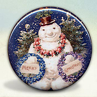 Snowman With Christmas Wreaths