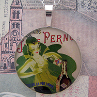 Absinthe Pernod Fairy Sterling Pendant