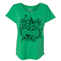 Alice Flamingo Birds of a Feather Tri-Blend Wide Neck Dolman Tee Shirt
