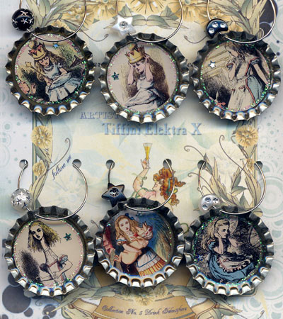 Alice in Wonderland Tenniel Drink Charms