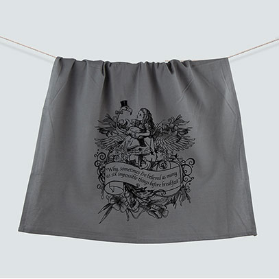 Alice Flamingo Birds of a Feather Wonderland Flour Sack Towel