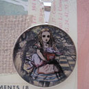 Alice Holding The White Rabbit Sterling Pendant