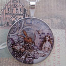 Alice at The Mad Tea Party Sterling Pendant