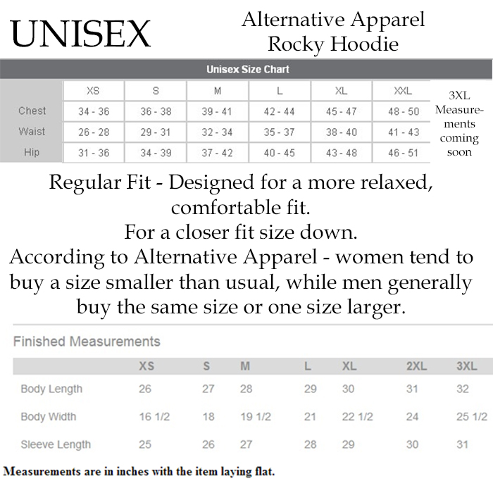 Alternative Apparel Size Chart
