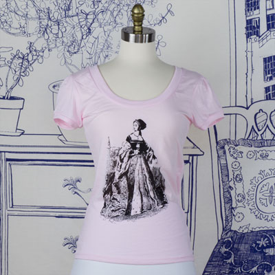 Anne Boleyn Vintage Scoop Neck T-Shirt w/ Puff Sleeves 