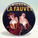 Bieres de la Fauvette Beer and Pretzel Illustration Poster