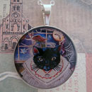 Black Kitty Cat Macabre Sterling Pendant