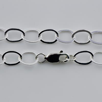{No. 5} Sterling chain 6.1mm flat oval