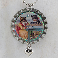 Sweet Dressed Kitty Cats Chatting