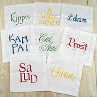 Cheers Toasts Cocktail Napkins set of six