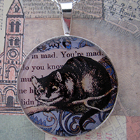 Cheshire Cat Sterling Pendant