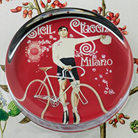 Cicli Stucchi Bicycle Glass Round Paperweight