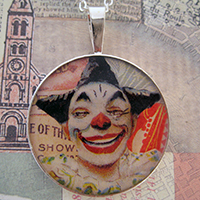Happy Clown Sterling Pendant