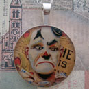 Sad Clown Sterling Pendant