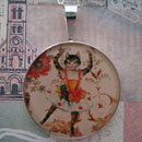 Dancing Kitty Cat Sterling Pendant