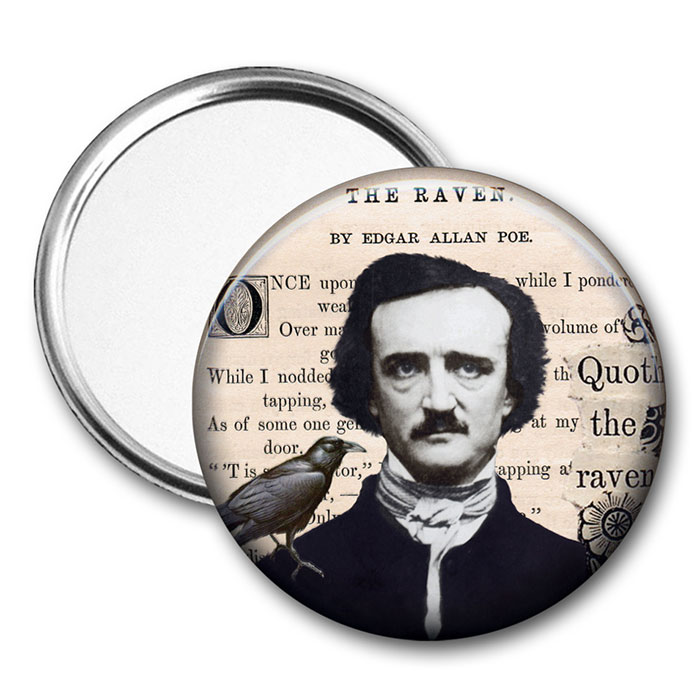 Edgar A Poe Raven Pocket Mirror tartx 
