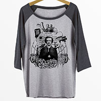 Edgar Allan Poe Curvy Plus Size Raglan Baseball T-shirt