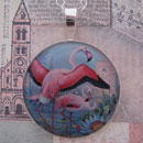 Flamingos Serene Sterling Pendant
