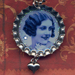 Hand Colored Flapper in Blue