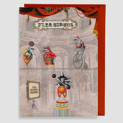 Flea Circus Greeting Card Large