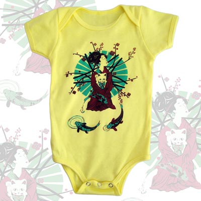 Geisha and her Lucky Cat Baby One Piece