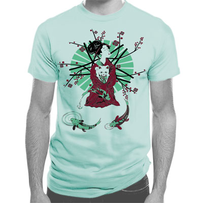 Geisha and Lucky Cat Men's Unisex T-shirt