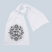 Good Fortune and Luck Screen printed Cotton Scarf