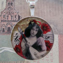 Gypsy Girl with Mandolin Sterling Pendant