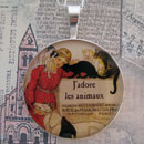 Vintage French Veterinarian Sterling Pendant