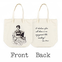 Jane Austen Organic Cotton Large Market Tote Bag