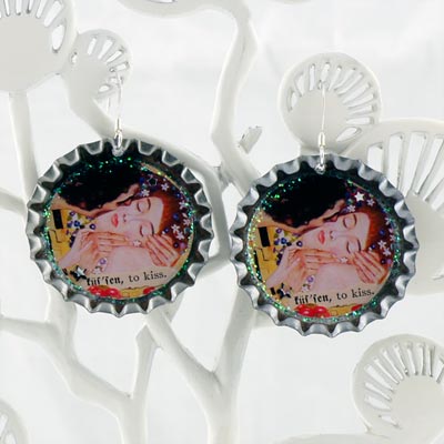 A Custom Bottle Cap Earrings
