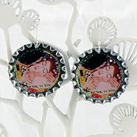 A Custom Bottle Cap Earrings