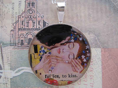 Klimt The Kiss Sterling Pendant