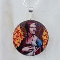 Lady With Ermine DaVinci Sterling Pendant