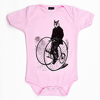 Gentleman Owl on a Bicycle organic one piece