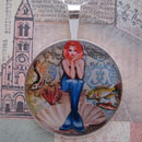 Mermaid Pin Up Sterling Pendant