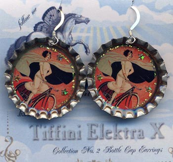 Onyx Bicycle Girl Earrings