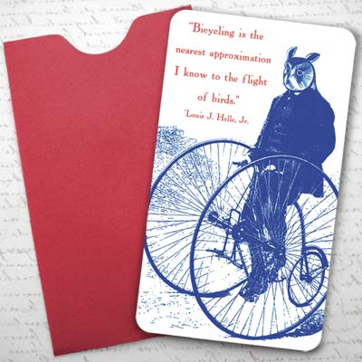 Gentleman Owl on a Bicycle