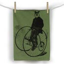 Gentleman Owl on a Bicycle Flour Sack Towel