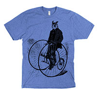 Gentleman Owl on a Bicycle Men's or Unisex T-shirt
