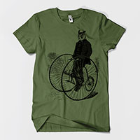 Gentleman Owl on a Bicycle Men's or Unisex T-shirt