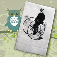 Gentleman Owl on a Bicycle
