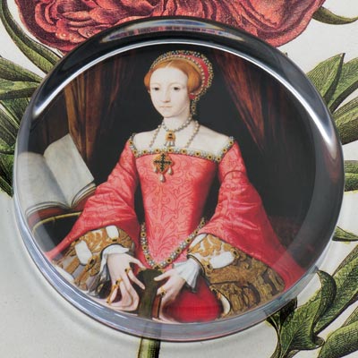 The Princess Elizabeth Tudor I Glass Round Paperweight