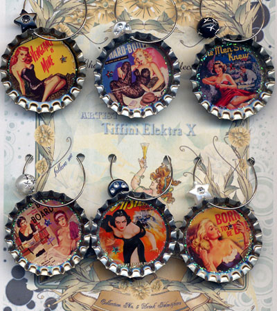 Femme fatale pulp pin ups Drink Charms