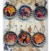 Femme fatale pulp pin ups Drink Charms