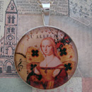 Woman with Unicorn Raphael Sterling Pendant