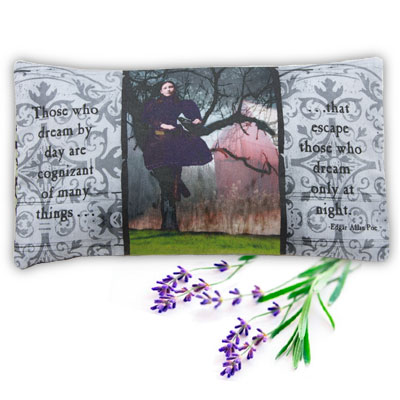 The Girl and The Raven Eye Pillow with Slipcover