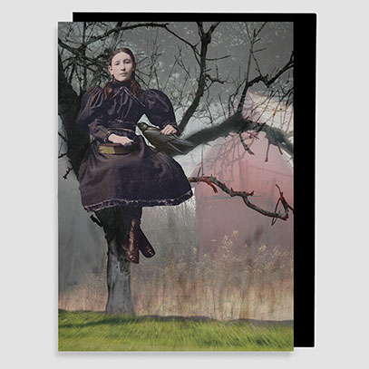 Raven Girl Greeting Card Small